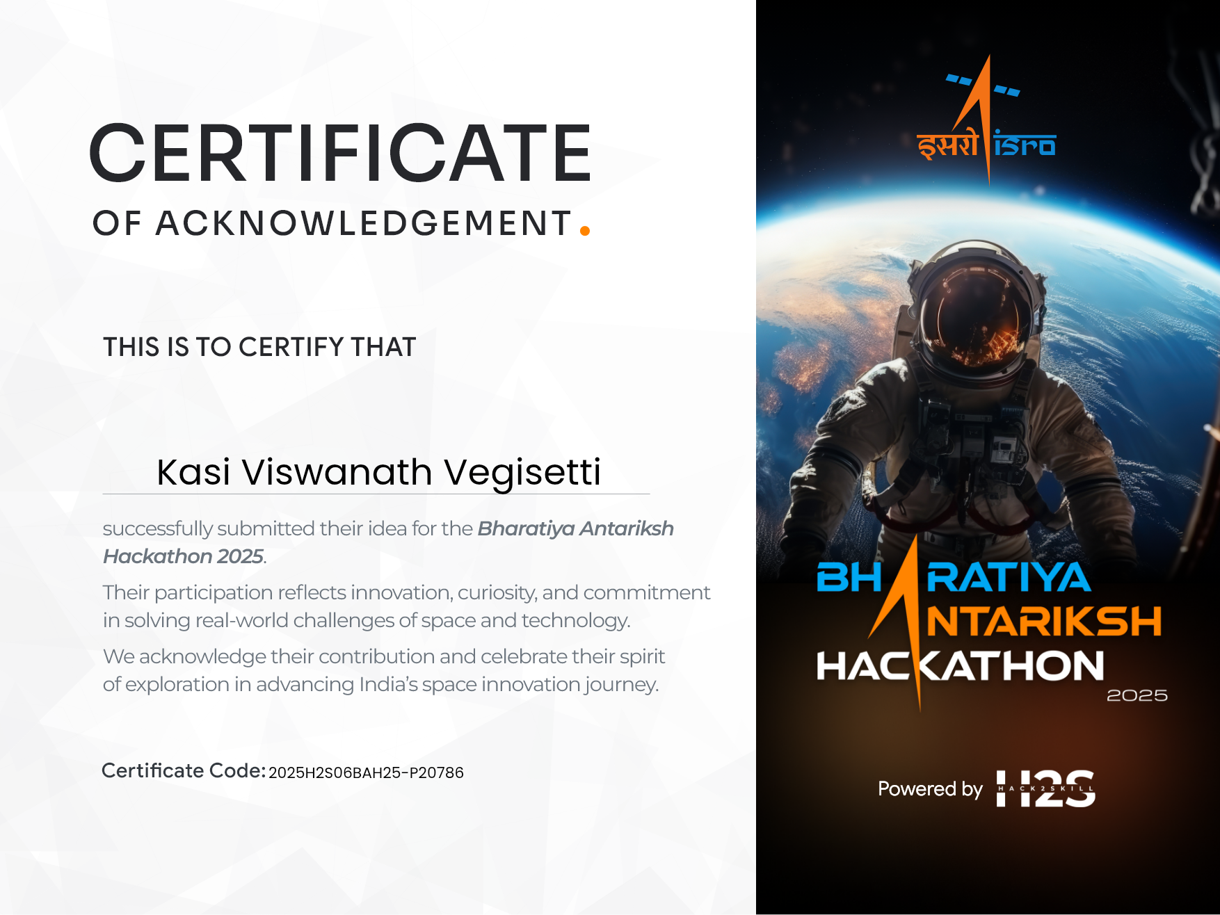 ISRO Bharatiya Antariksh Hackathon